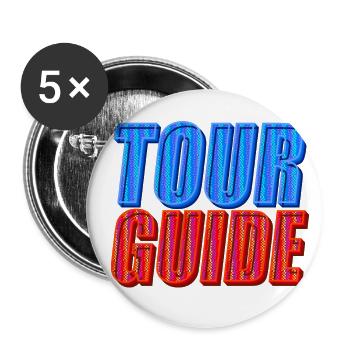 Guide touristique | Explorez le monde avec style - Lot de 5 petits badges (25 mm) - blanc - Devant