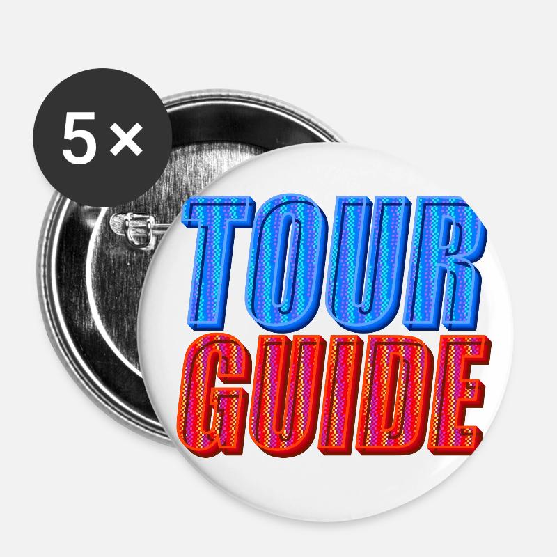 Guide touristique | Explorez le monde avec style - Lot de 5 petits badges (25 mm) - blanc