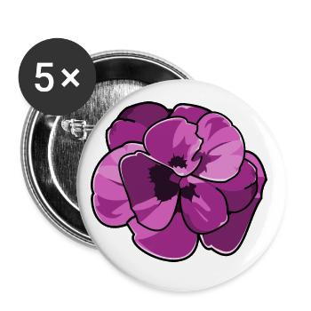Beautiful purple bloom - Buttons small 1''/25 mm (5-pack) - white - Front