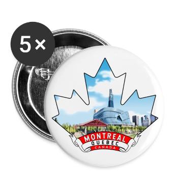 Montreal, Quebec Kanada Maple Leaf - Buttons klein 25 mm (5er Pack) - Weiß - Vorne