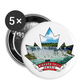 Niagarafälle, Ontario, Kanada Ahornblatt - Buttons klein 25 mm (5er Pack) - Weiß - Vorne