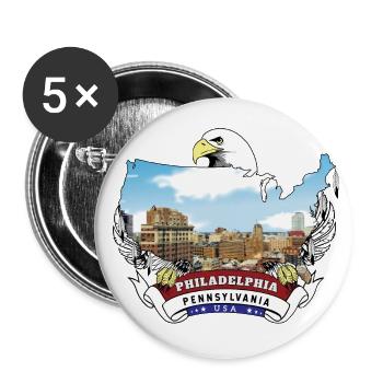 Philadelphia, Pennsylvania, USA Weißkopfseeadler - Buttons klein 25 mm (5er Pack) - Weiß - Vorne