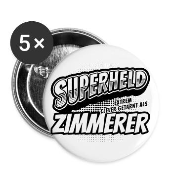 Superheld, clever getarnt als Zimmerer - Buttons klein 25 mm (5er Pack) - Weiß - Vorne