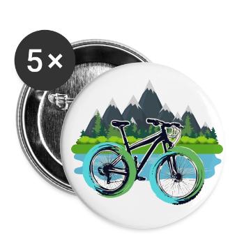 T-shirt VTT - Mugs d’extérieur Sacs Vélo - Lot de 5 petits badges (25 mm) - blanc - Devant