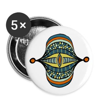 Œil de dragon - Lot de 5 petits badges (25 mm) - blanc - Devant