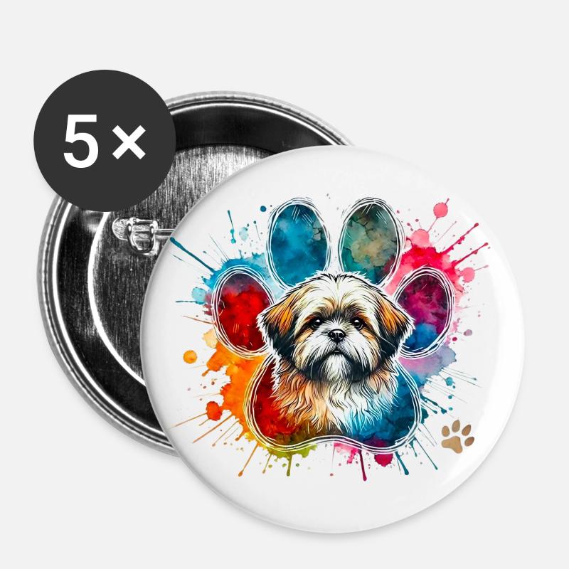 Shi Tzu Artful - Buttons small 1''/25 mm (5-pack) - white
