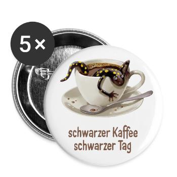 Salamandre du café 1 - Lot de 5 petits badges (25 mm) - blanc - Devant