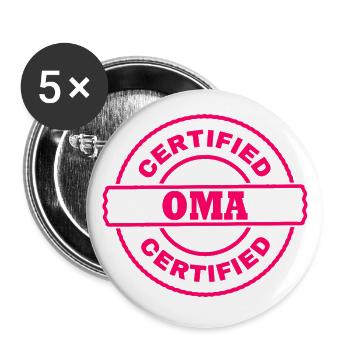 certified oma - Buttons klein 25 mm (5er Pack) - Weiß - Vorne