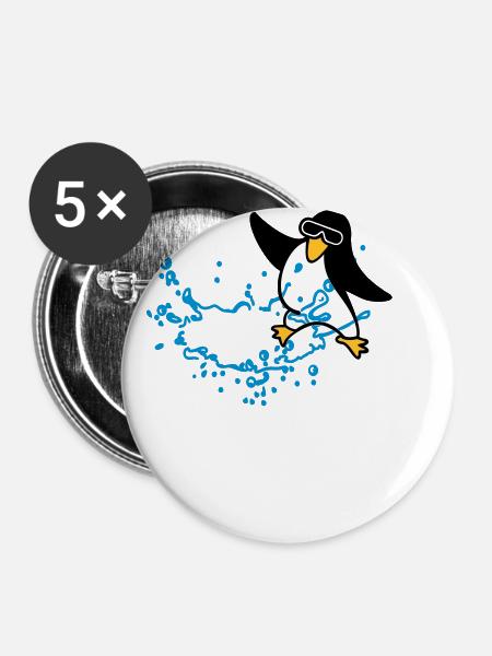 Wasserspritzer - Buttons klein 25 mm (5er Pack) - Weiß