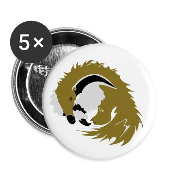 Ameisenbär Baby - Buttons klein 25 mm (5er Pack) - Weiß - Vorne