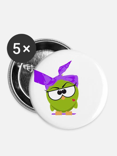 Mrs. Birdie - Buttons klein 25 mm (5er Pack) - Weiß