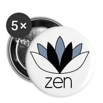 ZEN - Lot de 5 petits badges (25 mm) - blanc - Devant