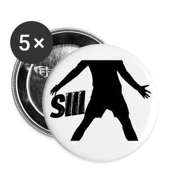 Siii! Torjubel im Fussball - Buttons klein 25 mm (5er Pack) - Weiß - Vorne