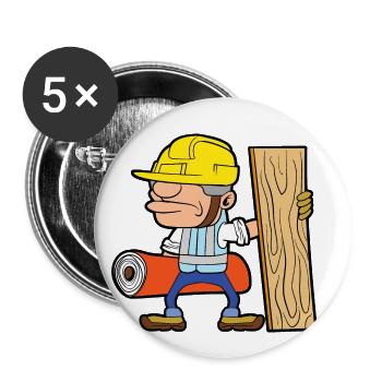 Fussbodenleger Teppich Parkettleger Bodenleger - Buttons klein 25 mm (5er Pack) - Weiß - Vorne