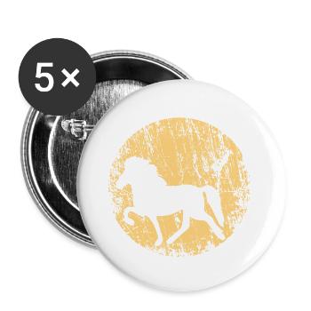 Icelandic Horse : Cheval de cheval de l’Islande Pony Merch - Lot de 5 petits badges (25 mm) - blanc - Devant