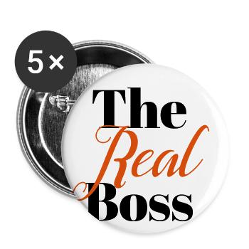 Mama Boss Baby Chef Chefin Lustig Familie - Buttons klein 25 mm (5er Pack) - Weiß - Vorne