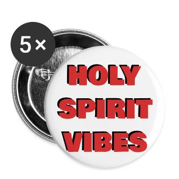 Cadeaux chrétiens - Lot de 5 petits badges (25 mm) - blanc - Devant