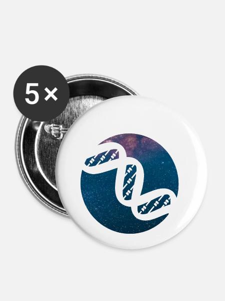 Weltall DNA - Buttons klein 25 mm (5er Pack) - Weiß