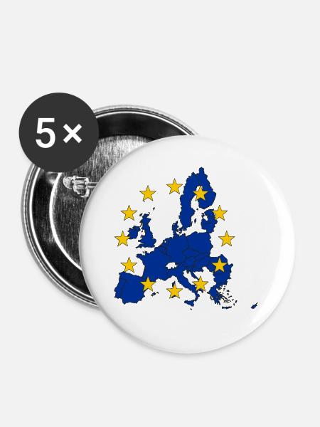 Europäische Union - Buttons klein 25 mm (5er Pack) - Weiß