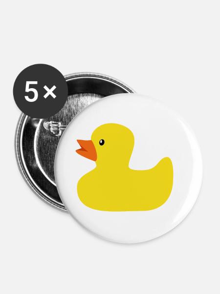 Gummiente - Buttons klein 25 mm (5er Pack) - Weiß
