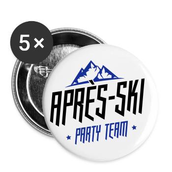 apres ski team party - Buttons small 1''/25 mm (5-pack) - white - Front