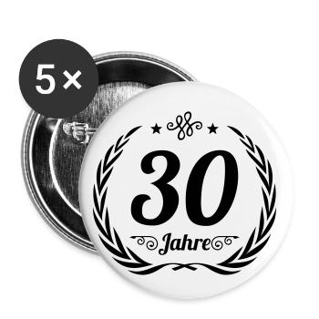 30 jahre kranz - Buttons klein 25 mm (5er Pack) - Weiß - Vorne