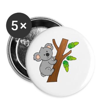 Koala - Buttons klein 25 mm (5er Pack) - Weiß - Vorne