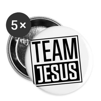 team jesus christus - Buttons klein 25 mm (5er Pack) - Weiß - Vorne