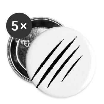 scratch claw wound symbol claws - Buttons small 1''/25 mm (5-pack) - white - Front