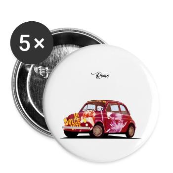 La Dolce Vita - Rome - Lot de 5 petits badges (25 mm) - blanc - Devant