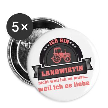 Ich bin Landwirtin - Buttons klein 25 mm (5er Pack) - Weiß - Vorne