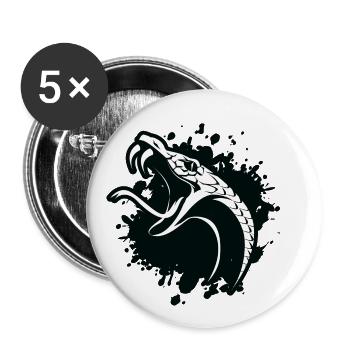 Schlange Symbol - Buttons klein 25 mm (5er Pack) - Weiß - Vorne