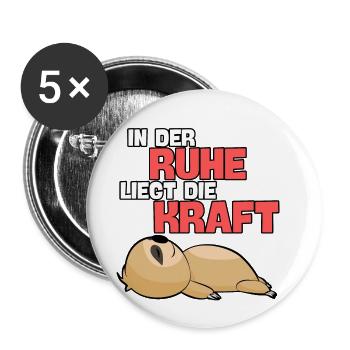 Faultier Sloth Faultiere Spruch faul schlafen Tier - Buttons klein 25 mm (5er Pack) - Weiß - Vorne