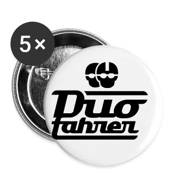 Pilote Duo v.2 - Lot de 5 petits badges (25 mm) - blanc - Devant
