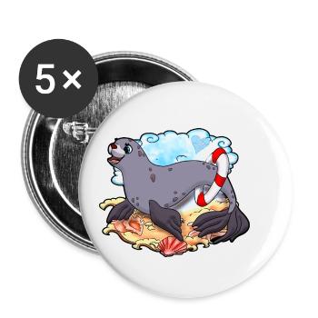 Süße Robbe |Yolo-Artwork - Buttons klein 25 mm (5er Pack) - Weiß - Vorne
