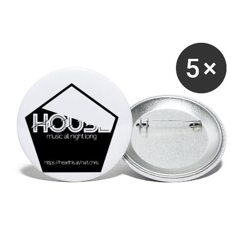 House Music All Night Long - Buttons klein 25 mm (5er Pack)