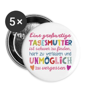 Großartige Tagesmutter - Buttons klein 25 mm (5er Pack) - Weiß - Vorne