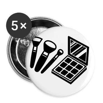 Make Up Cosmetics Icon - Buttons small 1''/25 mm (5-pack) - white - Front