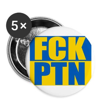 FCK PTN - Buttons klein 25 mm (5er Pack) - Weiß - Vorne