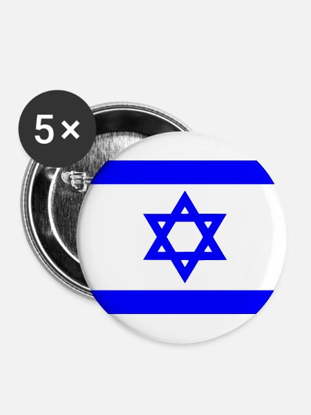 Israel - Buttons klein 25 mm (5er Pack) - Weiß