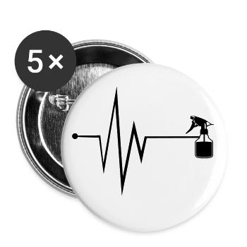 Pouls de barbier - Lot de 5 petits badges (25 mm) - blanc - Devant