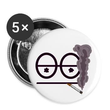 Smoking logo - Buttons klein 25 mm (5er Pack) - Weiß - Vorne