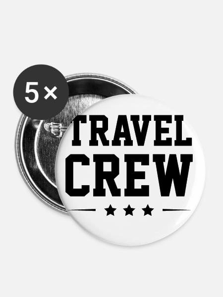Travel Crew - Buttons klein 25 mm (5er Pack) - Weiß