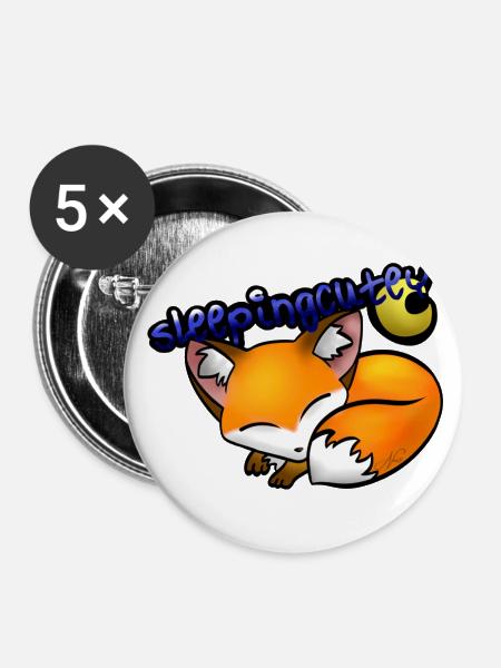 sleepingcutey - Buttons klein 25 mm (5er Pack) - Weiß