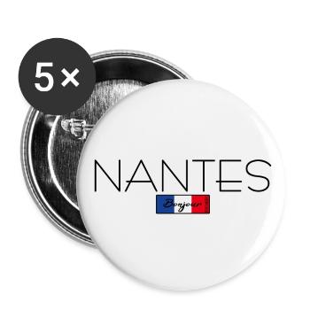 NANTES FRANCE HOLIDAY SUMMER PARTY (b) - Buttons small 1''/25 mm (5-pack) - white - Front