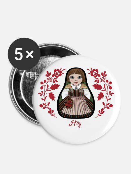 Höchste Inta mit Blumen. - Buttons klein 25 mm (5er Pack) - Weiß