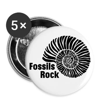 Fossils Rock - Fosssil Hunter - Paleontology - Buttons small 1''/25 mm (5-pack) - white - Front