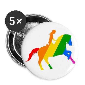 Equestrian sport: Freedom in the saddle - Buttons small 1''/25 mm (5-pack) - white - Front