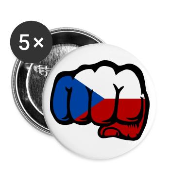 Drapeau de la République tchèque - Lot de 5 petits badges (25 mm) - blanc - Devant