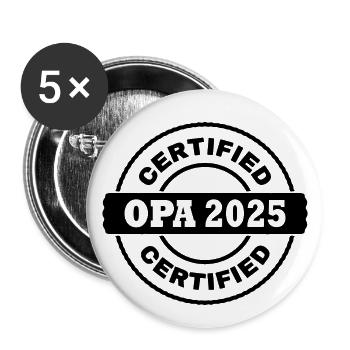 Opa 2025 - Buttons klein 25 mm (5er Pack) - Weiß - Vorne